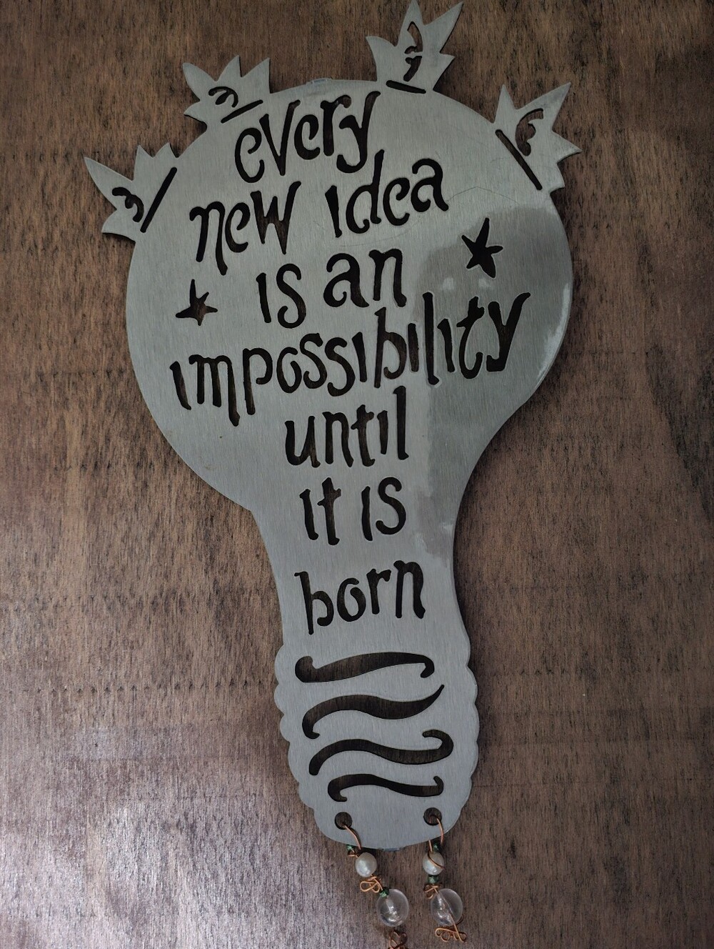 Inspirational Light Bulb Wall Decor - Metal Silver